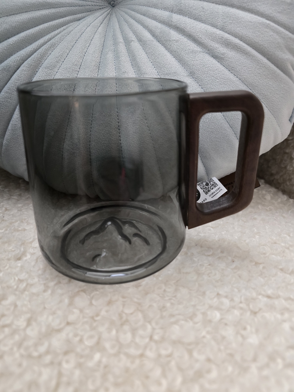 Smoked Glass Mug with Brown Handle - Home Kitchen Coffee & Tea Accessory